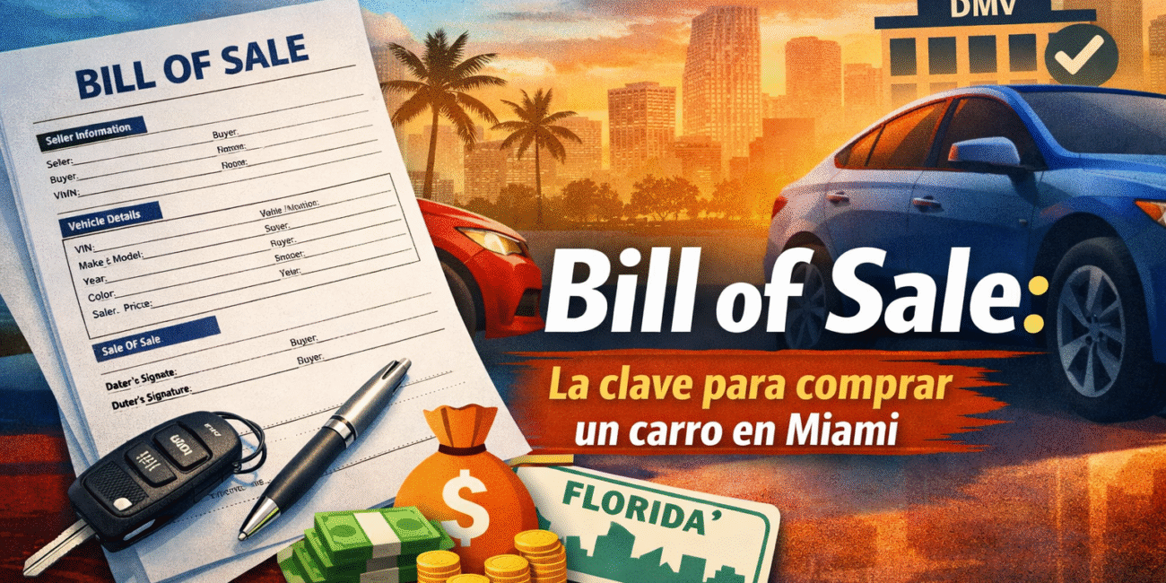 Bill of sale: el documento que protege tu compra de carro en Miami