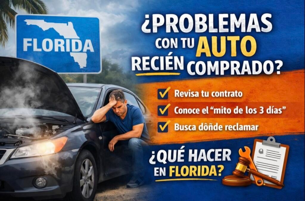 Auto recién comprado y ya tiene fallas: qué hacer en Florida