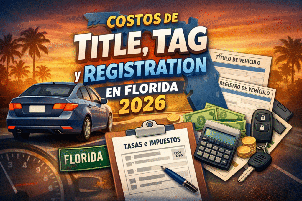 Title, tag y registration en Florida 2026: lo que sí tienes que pagar al comprar un carro