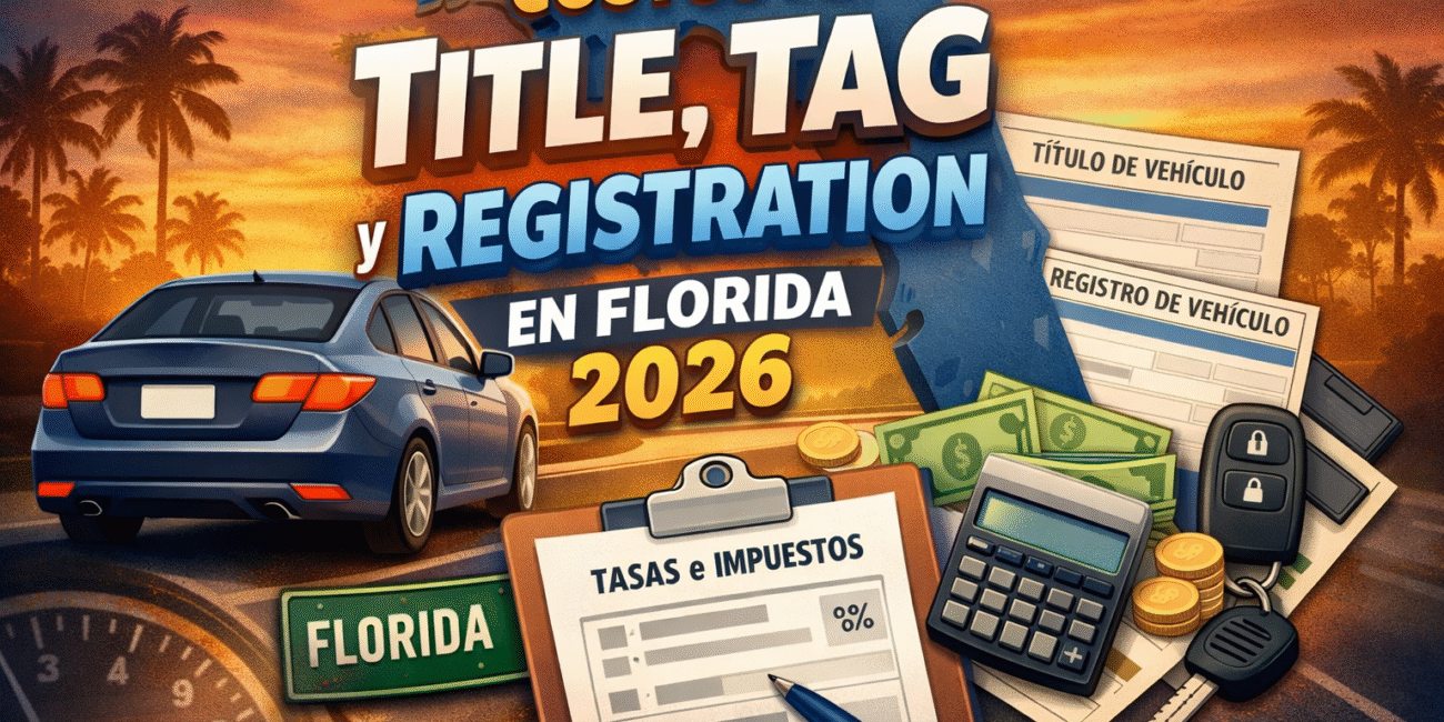 Title, tag y registration en Florida 2026: lo que sí tienes que pagar al comprar un carro