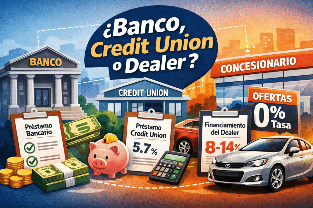 Banco, credit union o dealer: ¿quién te financia mejor el auto?