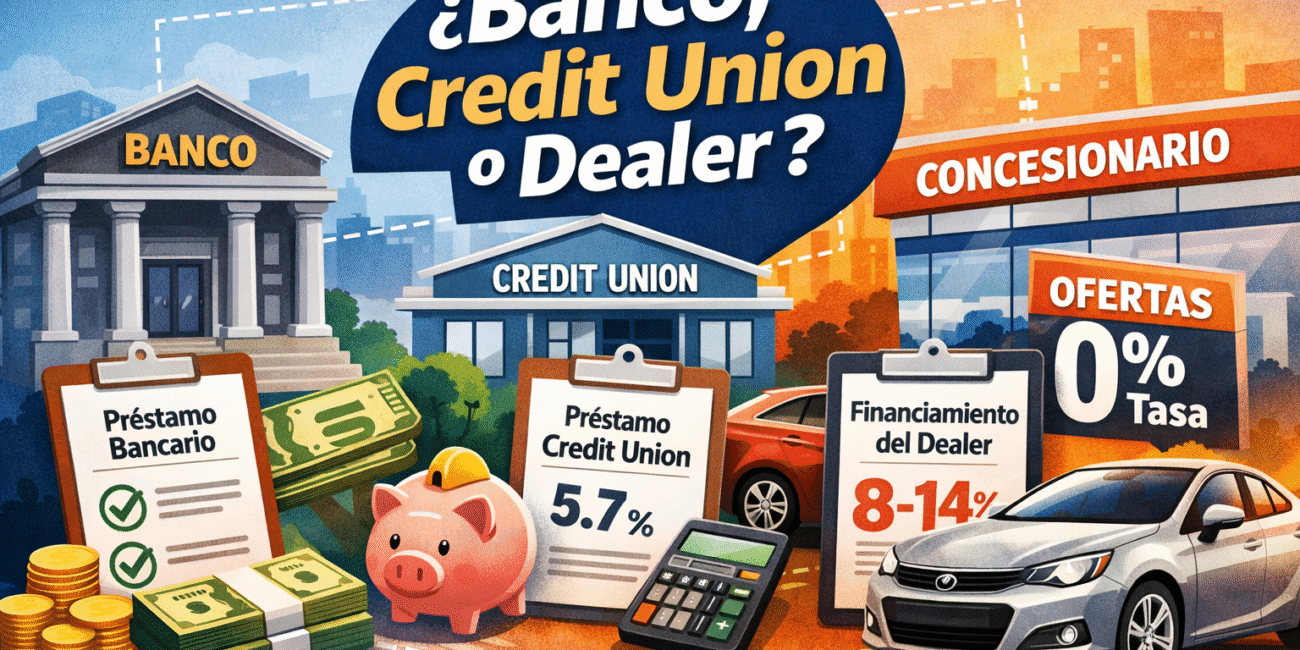 Banco, credit union o dealer: ¿quién te financia mejor el auto?