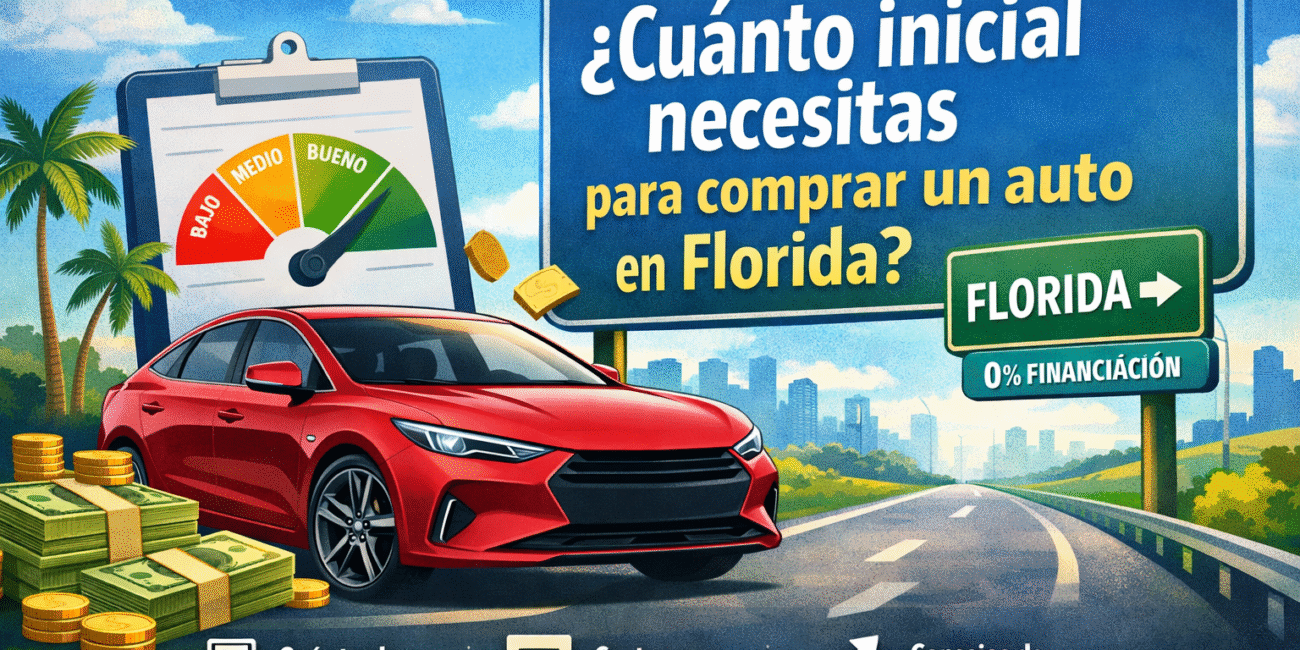 Cuánto debo dar de inicial para comprar un auto en Florida