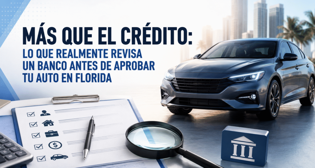 Más que el crédito: lo que realmente revisa un banco antes de aprobar tu auto en Florida